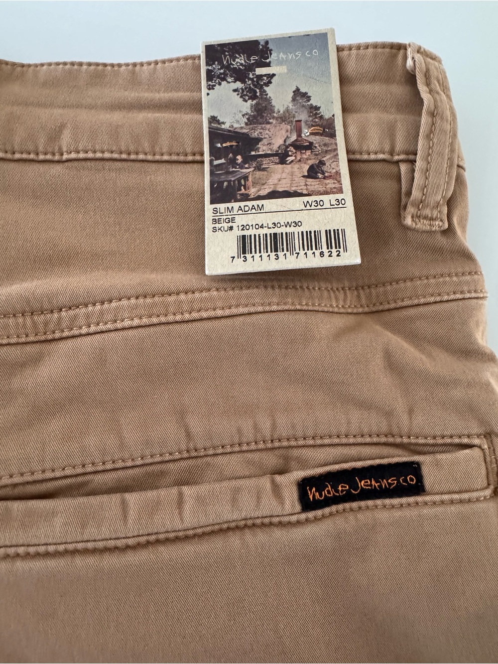 Nudie Jeans Slim Adam Chinos - Beige 30W/30L